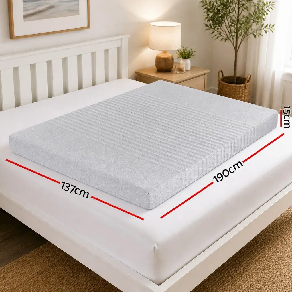 Memory Foam Mattress Cool Gel Charcoal 15cm Double Bamboo Cover