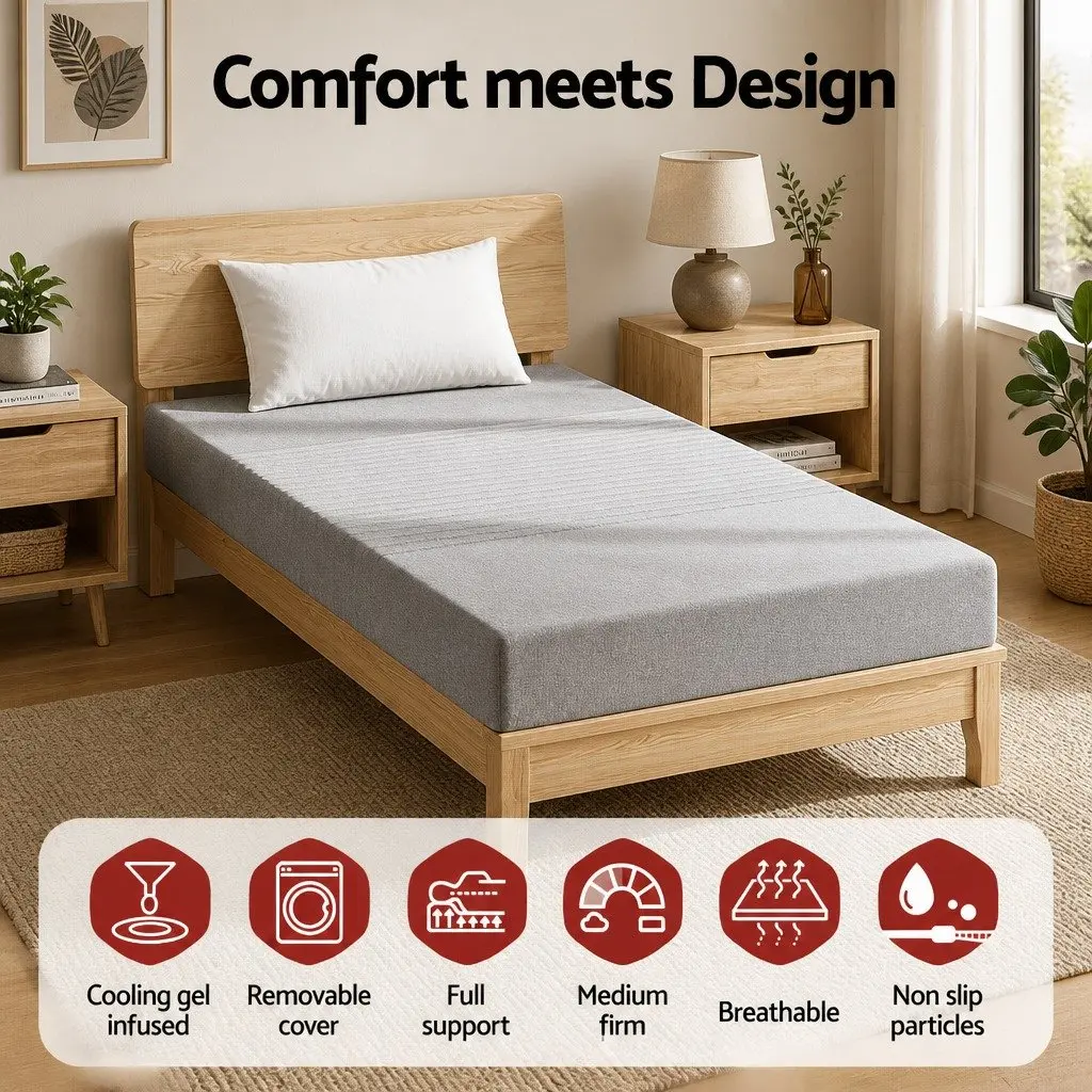 15cm Cool Gel Memory Foam Mattress with 7-Zone Support