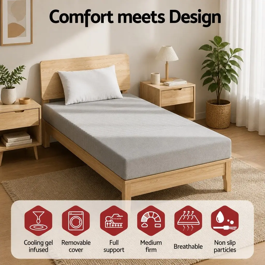 Single Memory Foam Mattress 15cm with 7-Zone Support