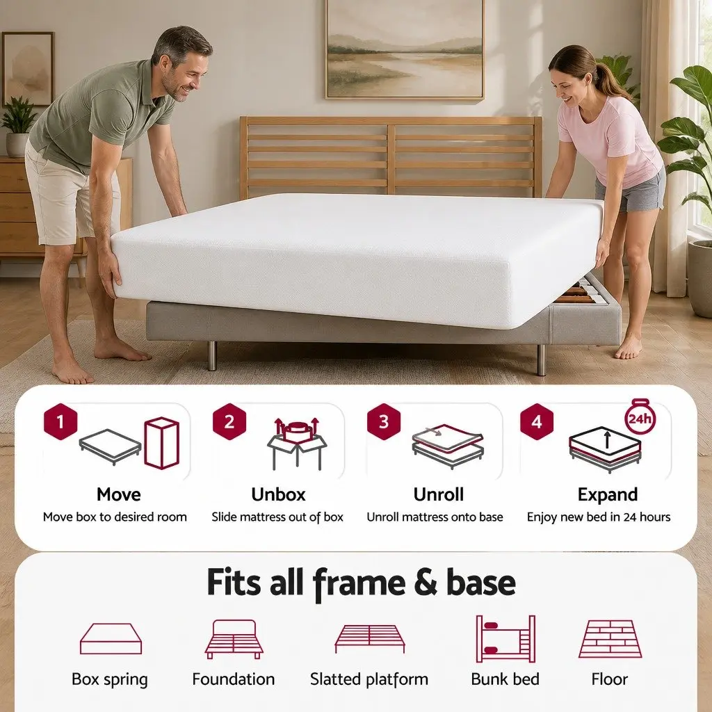 Double Mattress Green Tea Memory Foam 20cm White