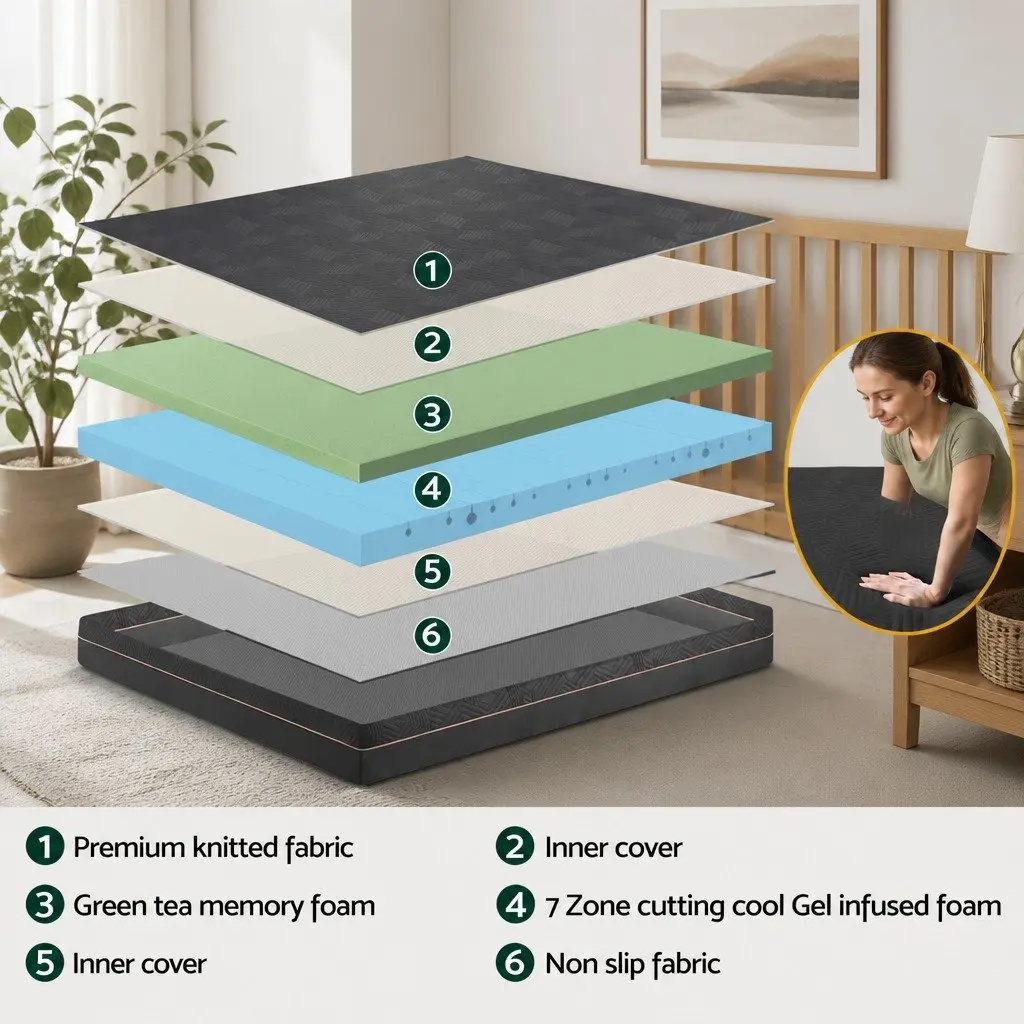 18cm Double Memory Foam Mattress with Cooling Gel