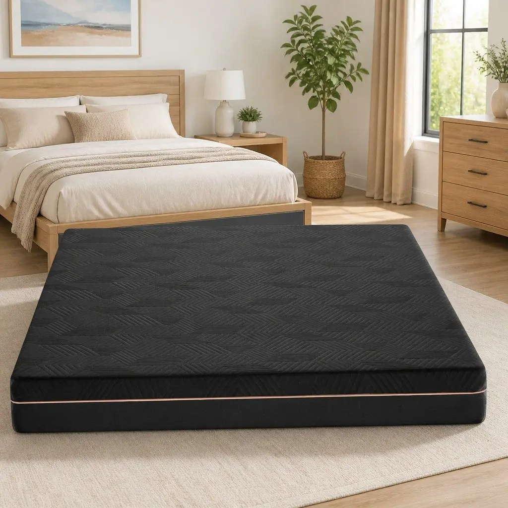 Memory Foam Mattress 18cm Cooling Gel Green Tea King Size Black