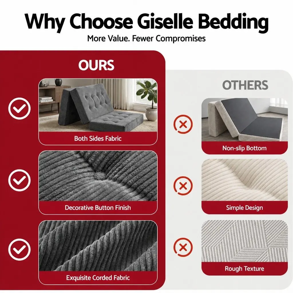 Double Folding Mattress 15cm Foam Portable Sofa Bed