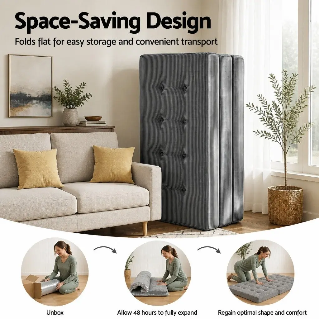 Double Folding Mattress 15cm Foam Portable Sofa Bed