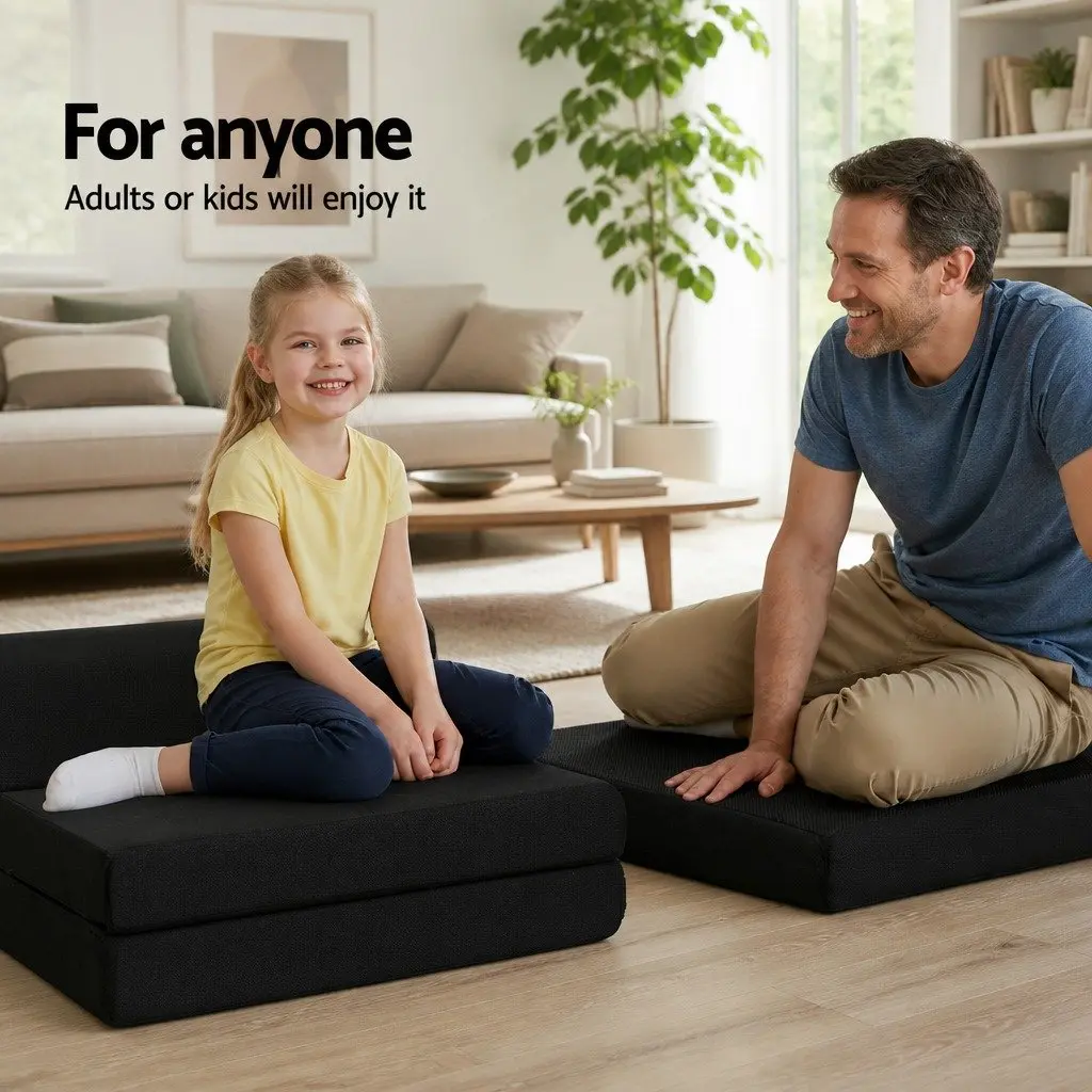 Black Convertible Foam Mattress Sofa Bed for Guests