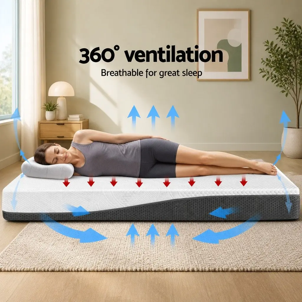Memory Foam Mattress Cool Gel Double Queen Size White