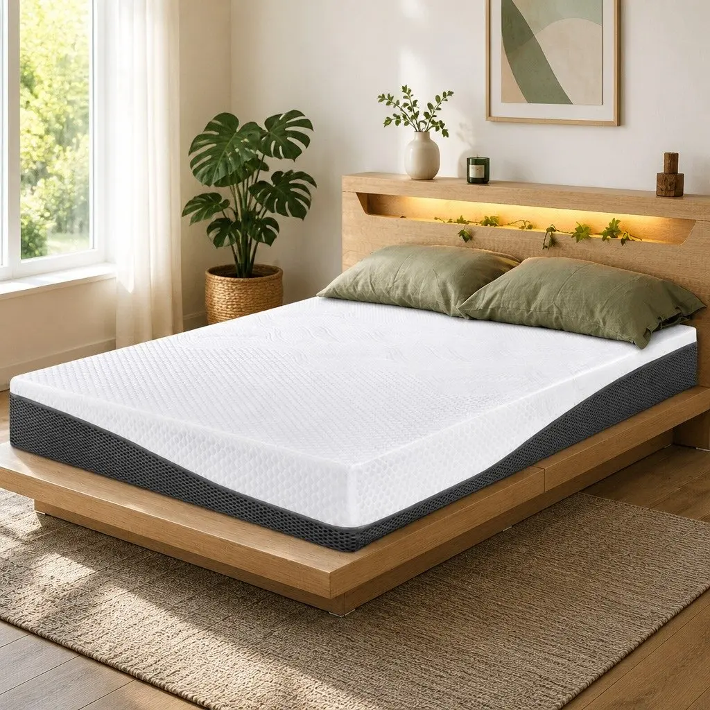 Memory Foam Mattress Cool Gel Double Queen Size White