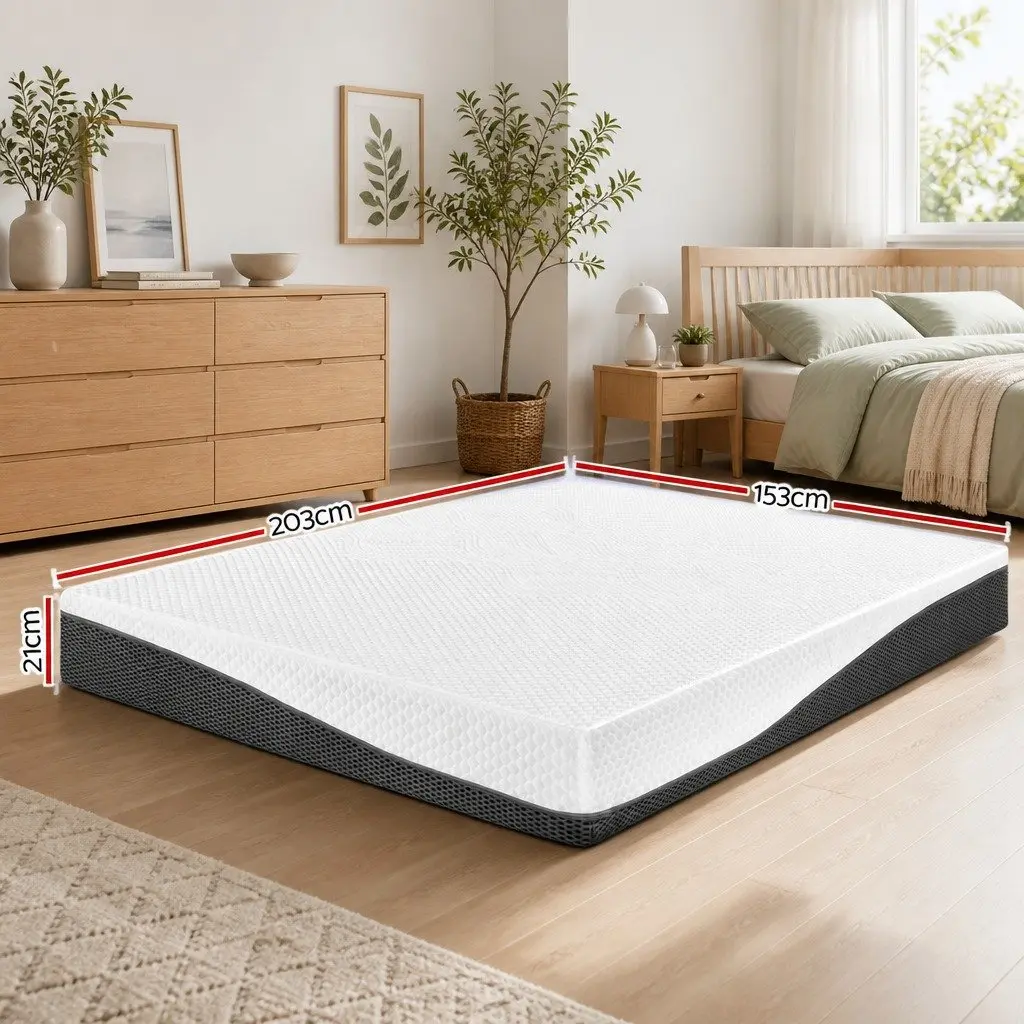 Memory Foam Mattress Queen 21cm Cool Gel Pressure Relief Non-Spring Bed