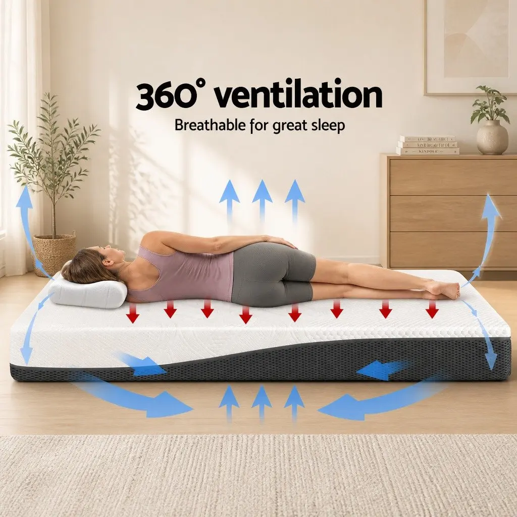 Single Memory Foam Mattress 21cm with Cool Gel White