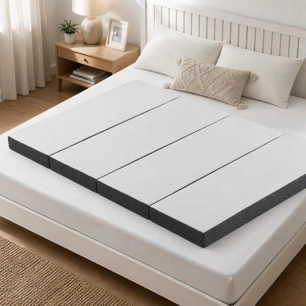 Queen Size Foldable Foam Mattress with Bamboo Cover