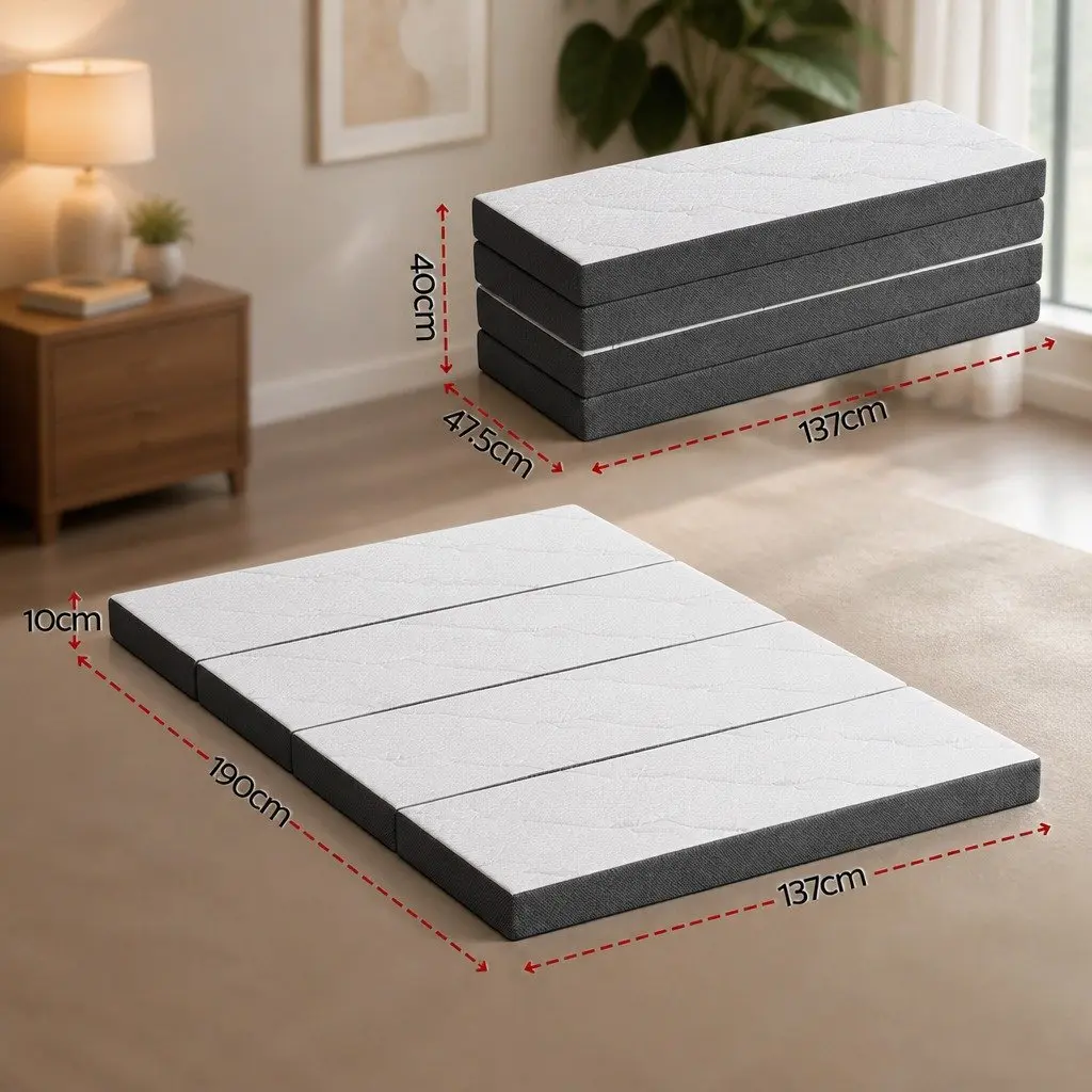 Queen Size Foldable Foam Mattress with Bamboo Cover