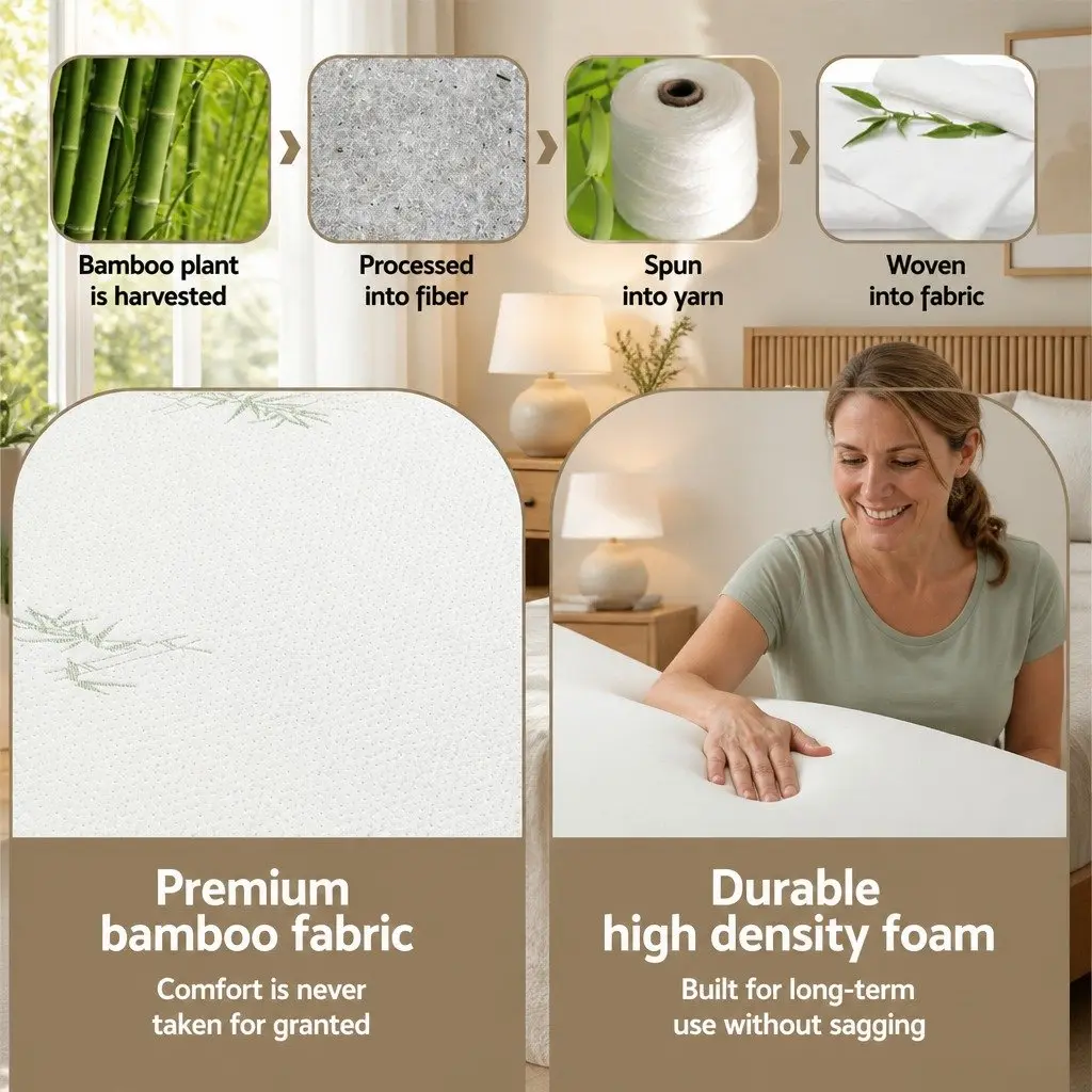 Queen Size Foldable Foam Mattress with Bamboo Cover