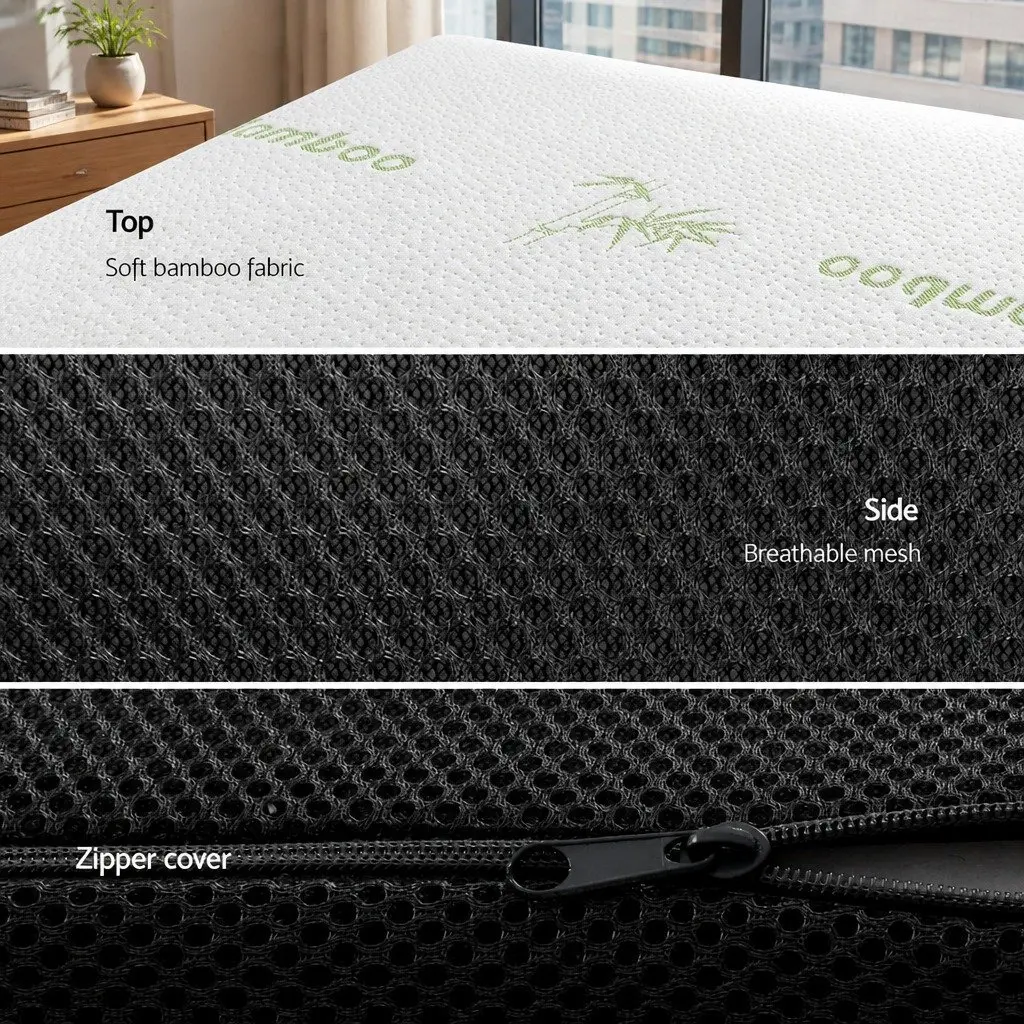 Foldable Foam Mattress Queen with Bamboo Cover