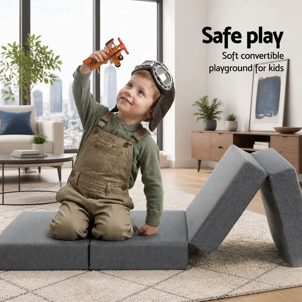 Grey Foldable Foam Mattress for Couch and Bed
