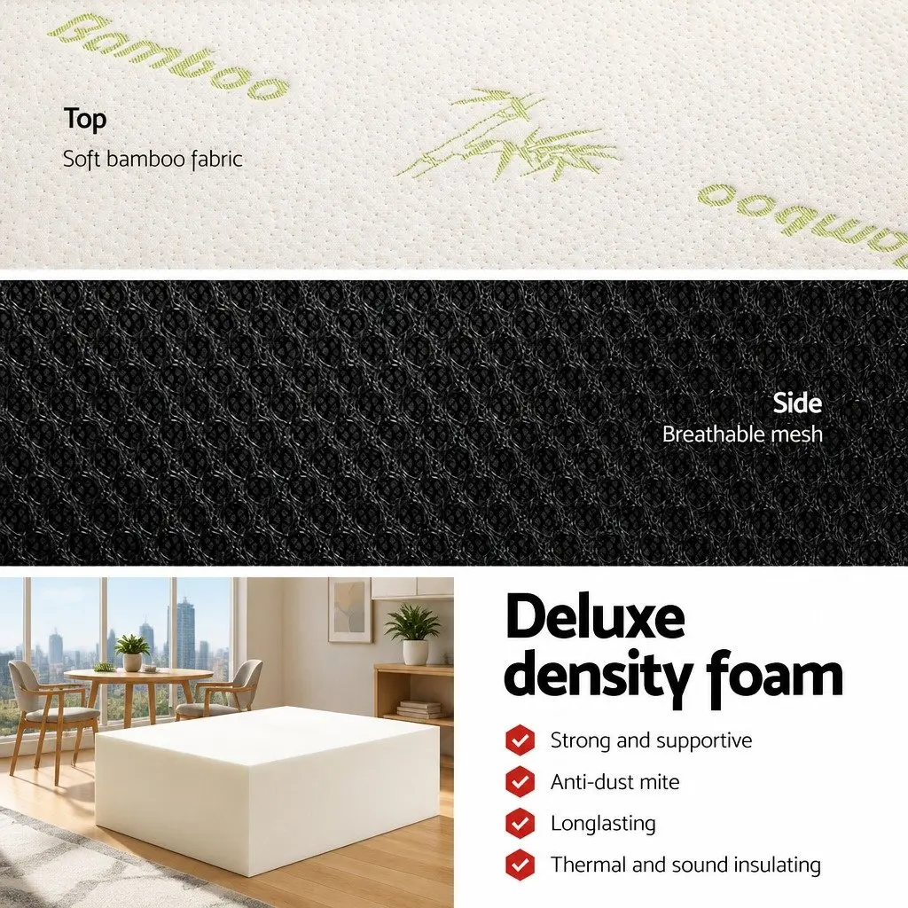 Foldable Foam Mattress Double Bed Chair 3-Fold Design Portable Storage
