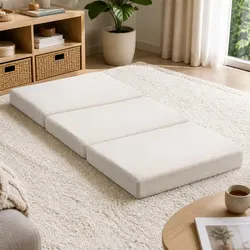 3-Fold Convertible Foam Mattress with Sherpa Cover