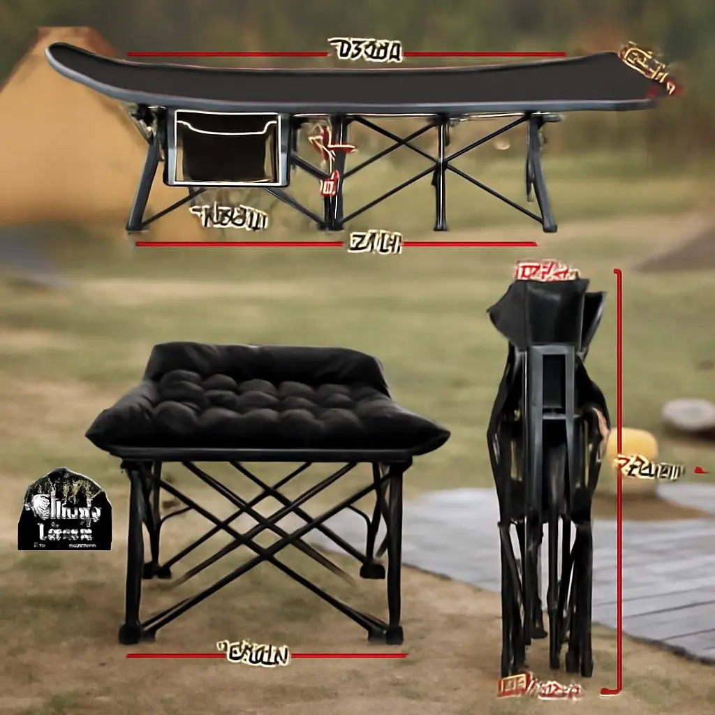 Heavy Duty Folding Bed with Mattress, Black 185CM