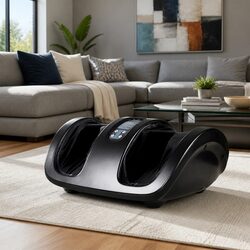 Premium Shiatsu Foot Massager with Electric Roller in Black