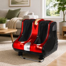 Shiatsu Electric Foot Massager with Kneading Rollers - Red
