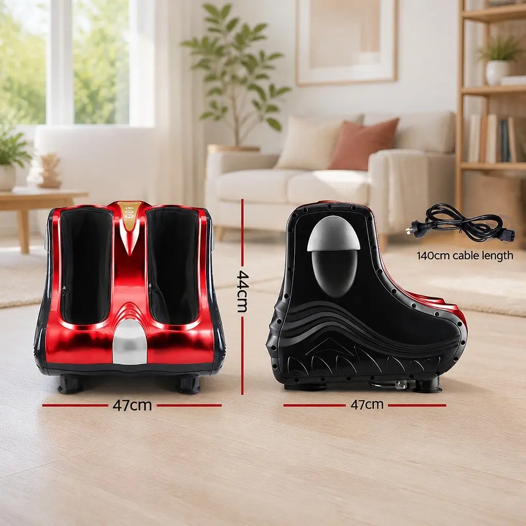 Foot Massager Electric Shiatsu Kneading Roller Ankle Calf Leg Massage Chair Red