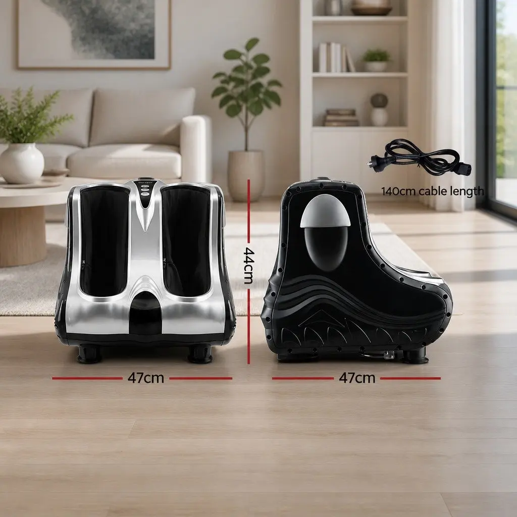 Foot Massager Electric Shiatsu Silver 47cm x 47cm x 44cm