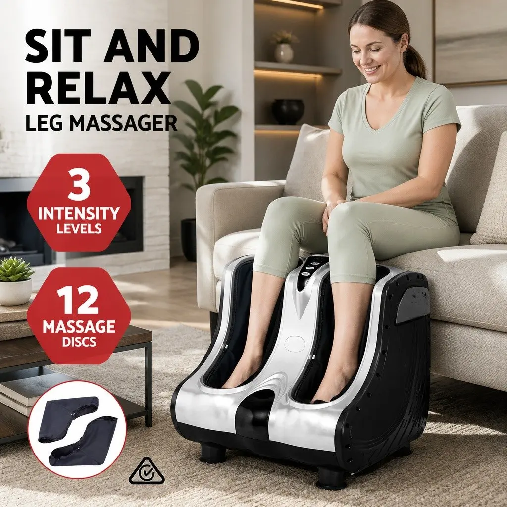 Foot Massager Electric Shiatsu Silver 47cm x 47cm x 44cm