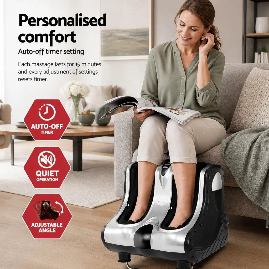 Foot Massager Electric Shiatsu Silver 47cm x 47cm x 44cm