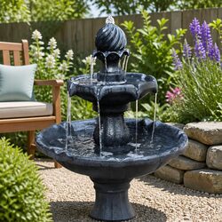 Durable 3-Tier Solar Fountain for Your Garden