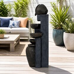 5-Tier Solar Water Fountain with Sculptural Design