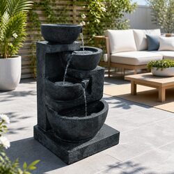 Premium 4-Tier Solar Water Fountain with LED Lighting