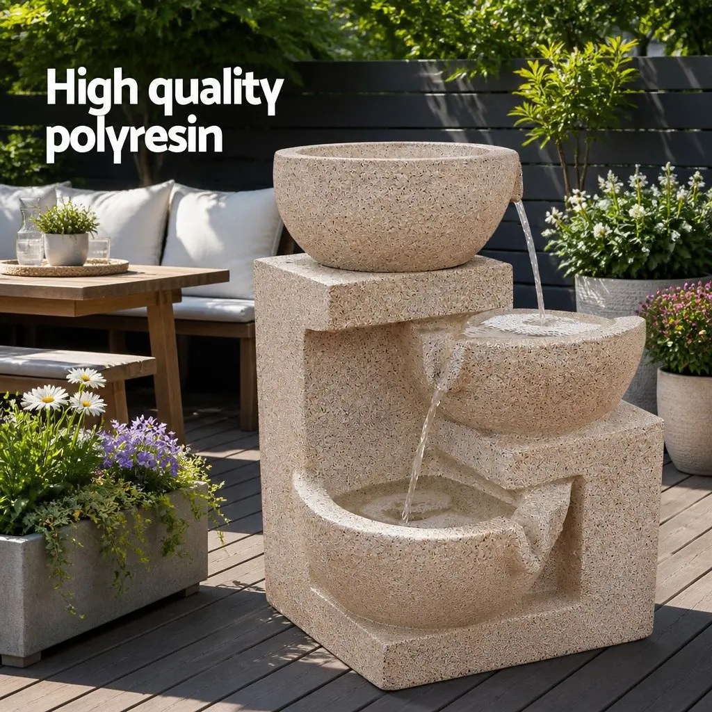 4-Tier Solar Water Fountain with LED Lights