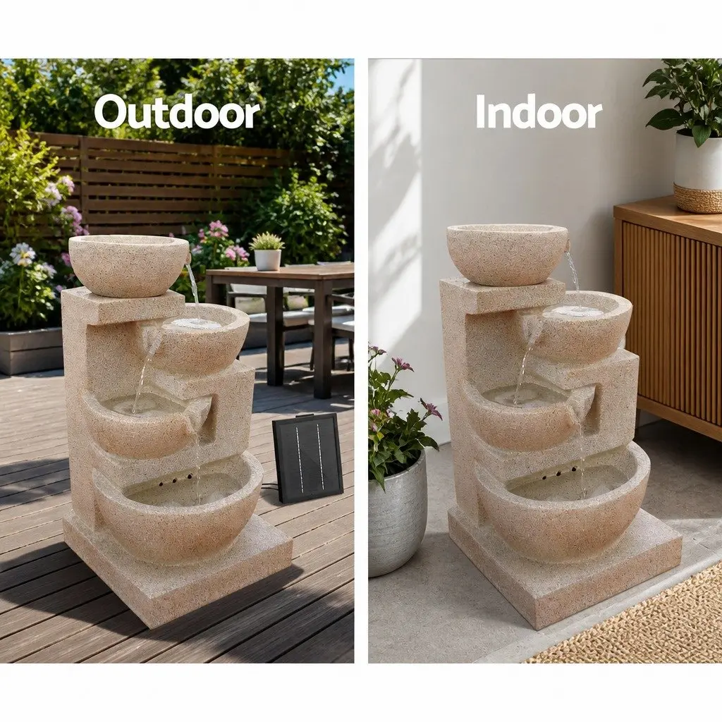 4-Tier Solar Water Fountain with LED Lights