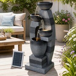 Elegant 4-Tier Solar Fountain with LED Lighting