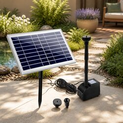Premium Solar Pond Pump Water Fountain Kit 6.6FT Black