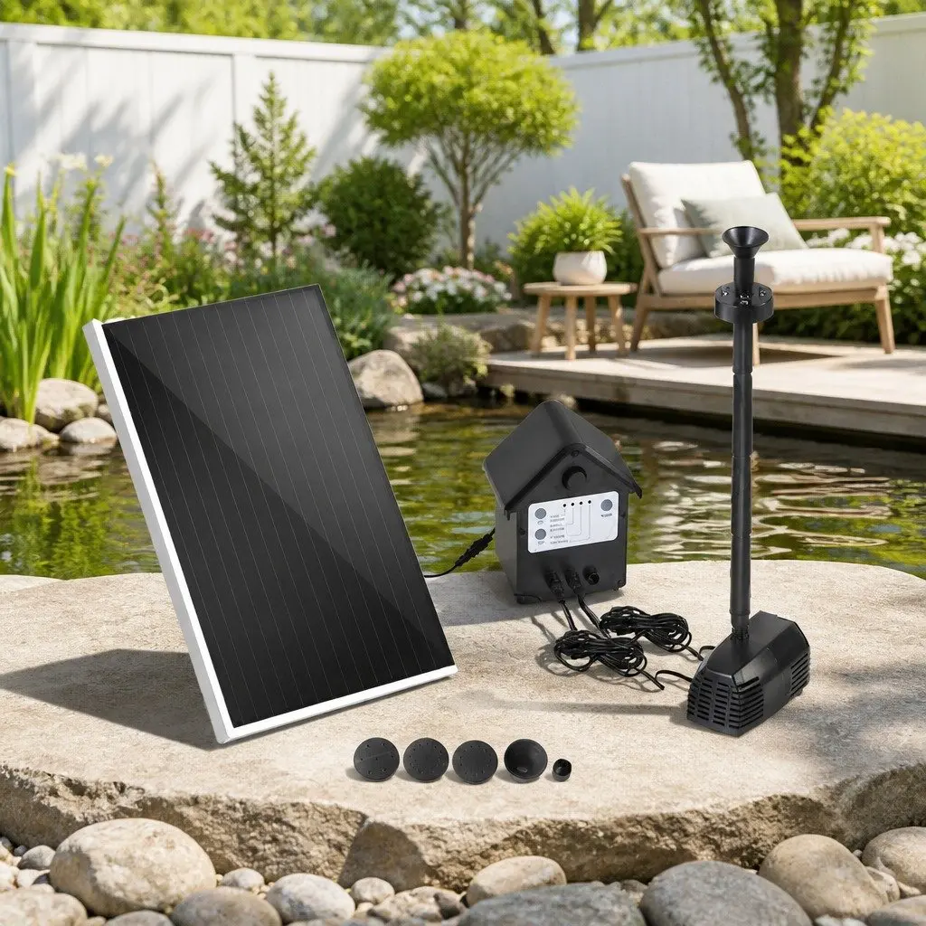 Solar Pond Pump with LED Lights Kit 4FT