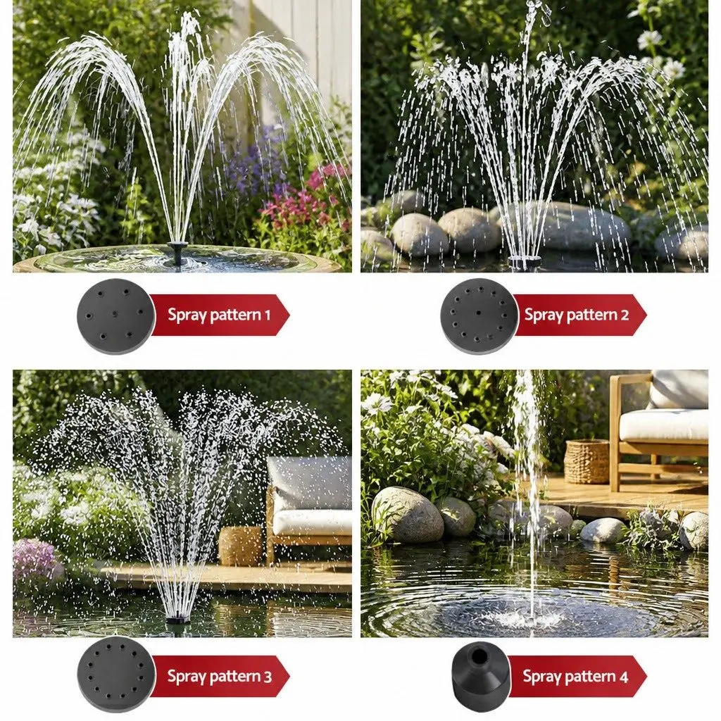 Solar Pond Pump with LED Lights Kit 4FT