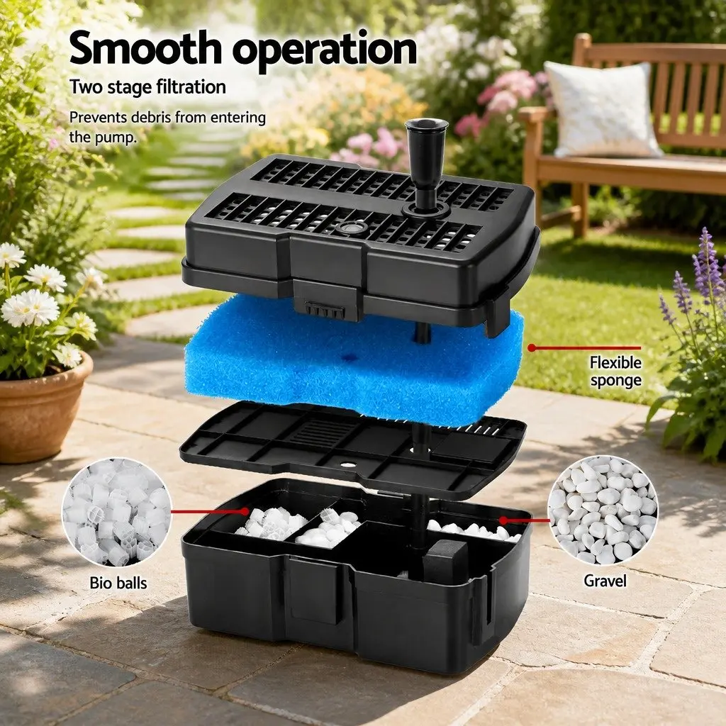 Solar Pond Pump with Filtration for Gardens