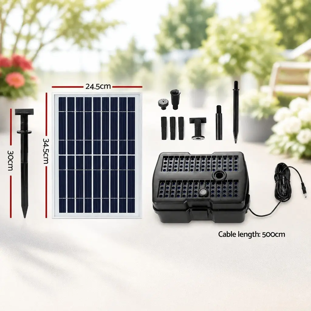 Solar Pond Pump Fountain with Filter Box 6.6FT