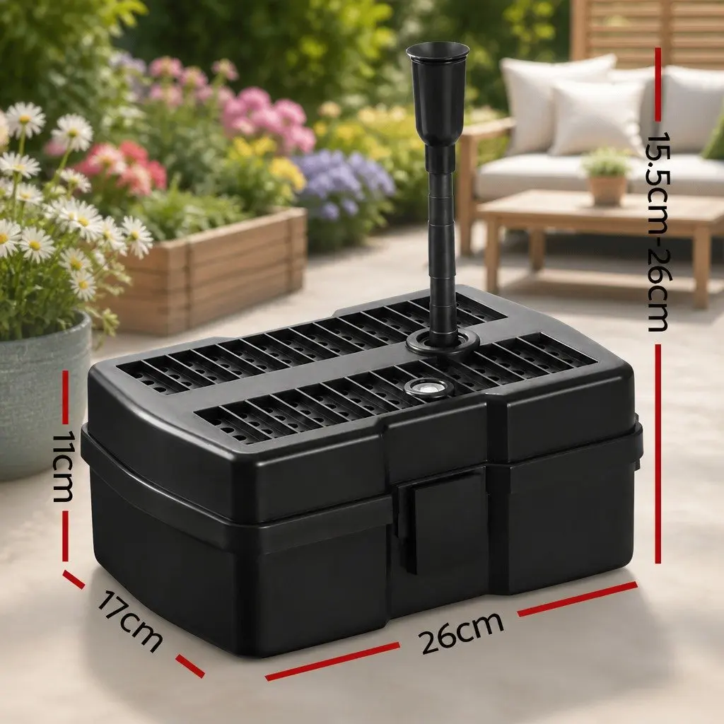Solar Pond Pump Fountain with Filter Box 6.6FT