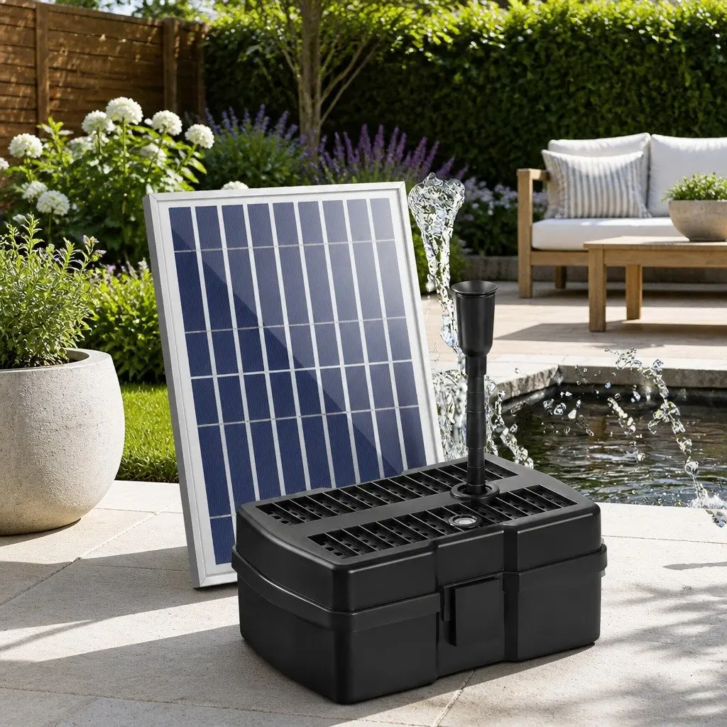 Solar Pond Pump Fountain with Filter Box 6.6FT