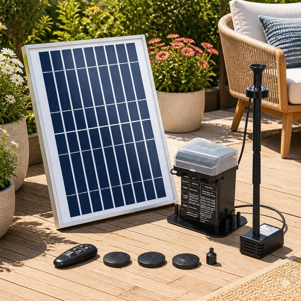 Solar Pond Pump Submersible Fountain Battery Kit Black