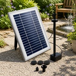 Premium Solar Pond Pump with Battery Kit and LED Lights