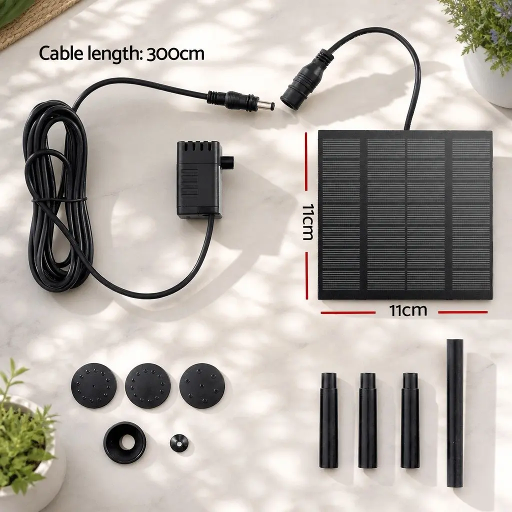 Submersible Solar Pond Pump Fountain Kit with 4 Nozzles