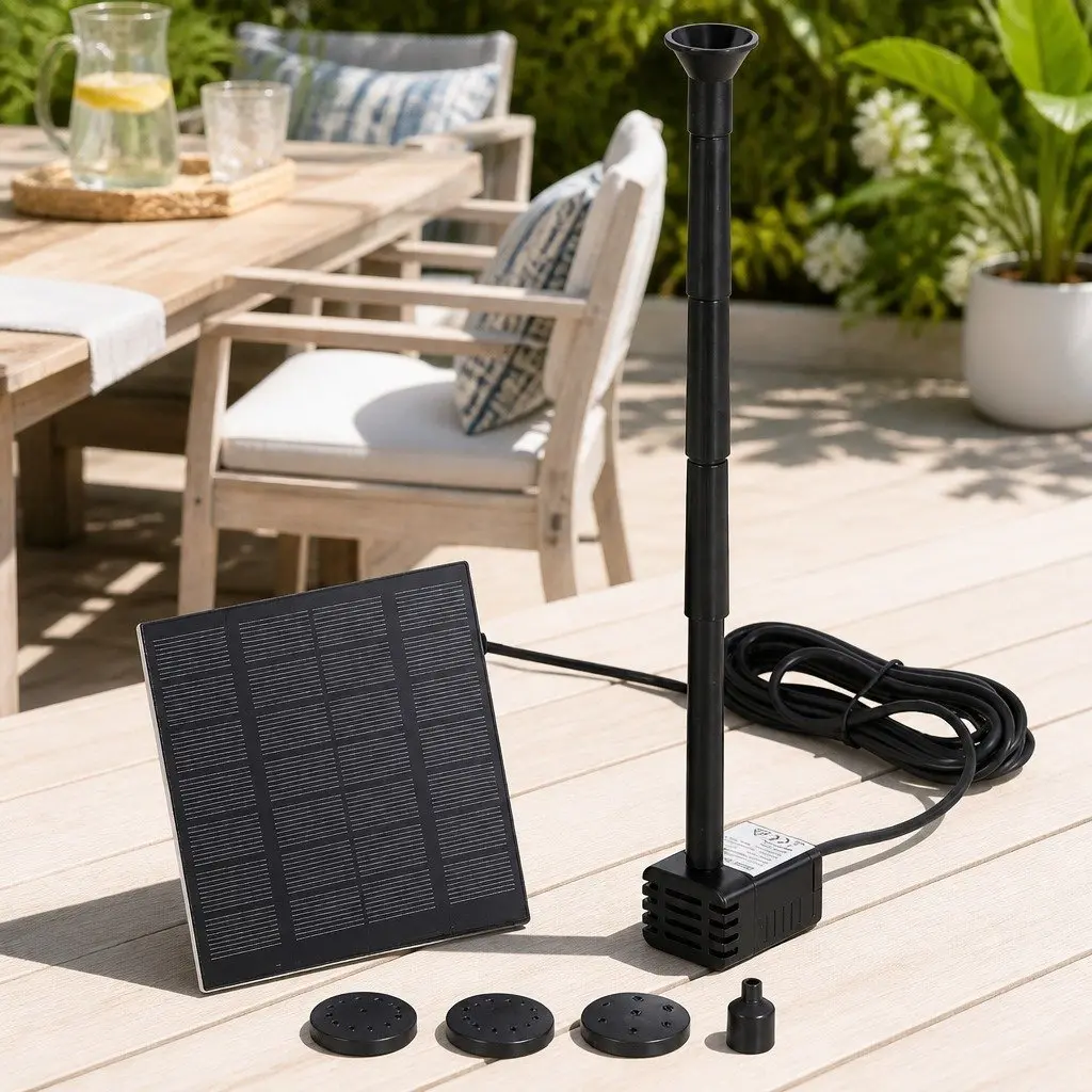 Submersible Solar Pond Pump Fountain Kit with 4 Nozzles