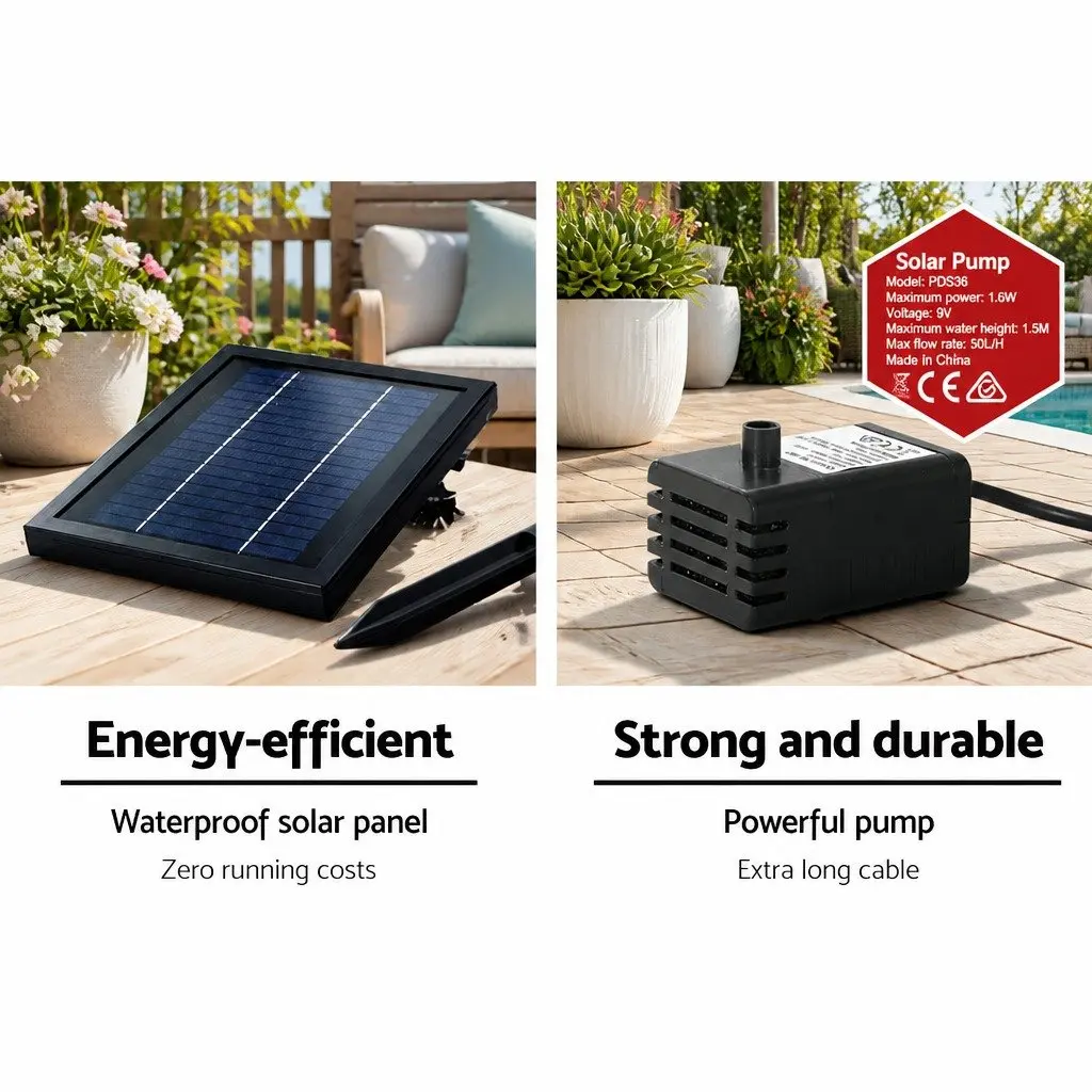 Solar Water Fountain Polyresin 76cm Grey 3-Tier Cascading Pot with LED Lights