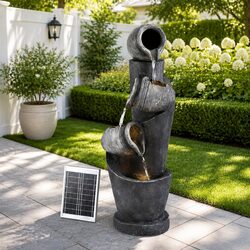 Durable 3-Tier Solar Cascading Fountain with LED Lights
