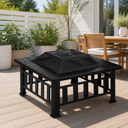 Robust 2-in-1 Fire Pit BBQ Grill for Outdoor Enjoyment