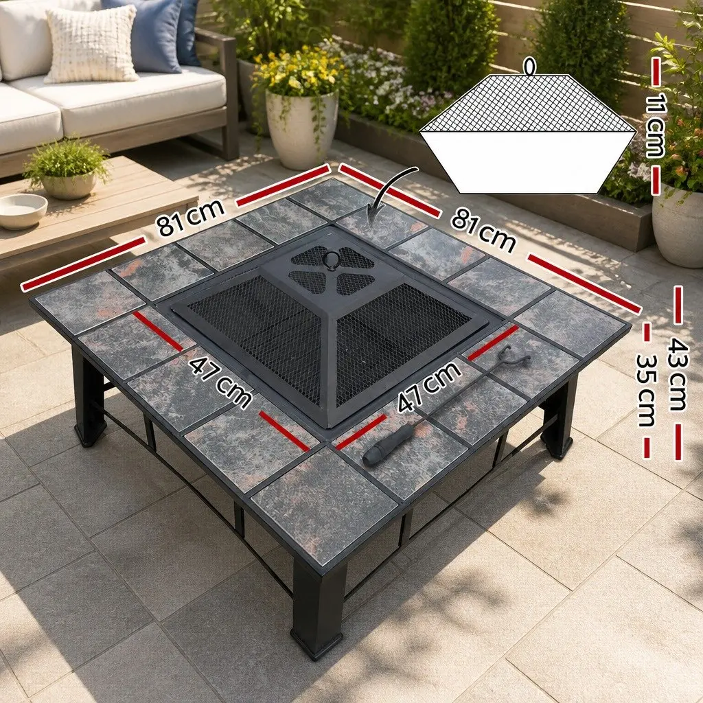 4-in-1 Outdoor Table with Fire Pit and Grill