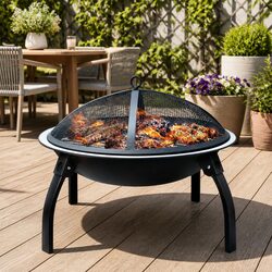 Portable 22" Charcoal Smoker and Fire Pit for Outdoors