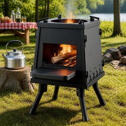 Durable Cast Iron Portable Fire Pit for Outdoor Cooking